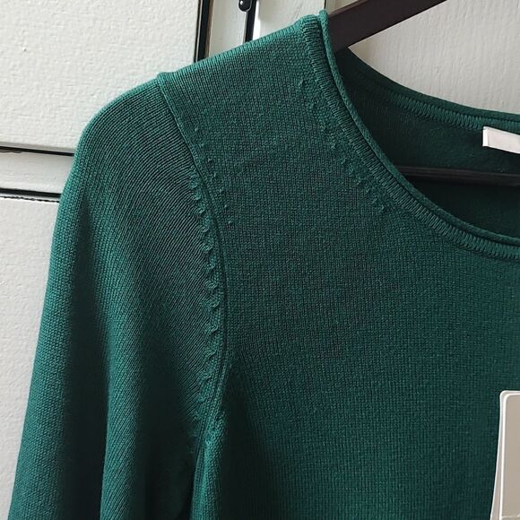 New With Tags Size XS EDC By Esprit Dark Green Long Sleeve Round Neck‎ Dress - Picture 5 of 14